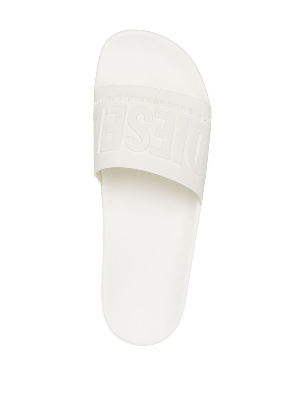 Shop Diesel Embossed-logo Pool Sliders In White