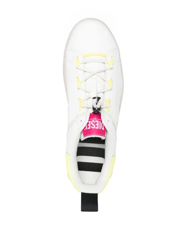 diesel white leather sneakers