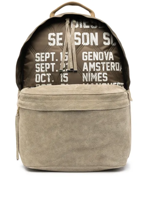 Diesel Dhorian quilted suede backpack