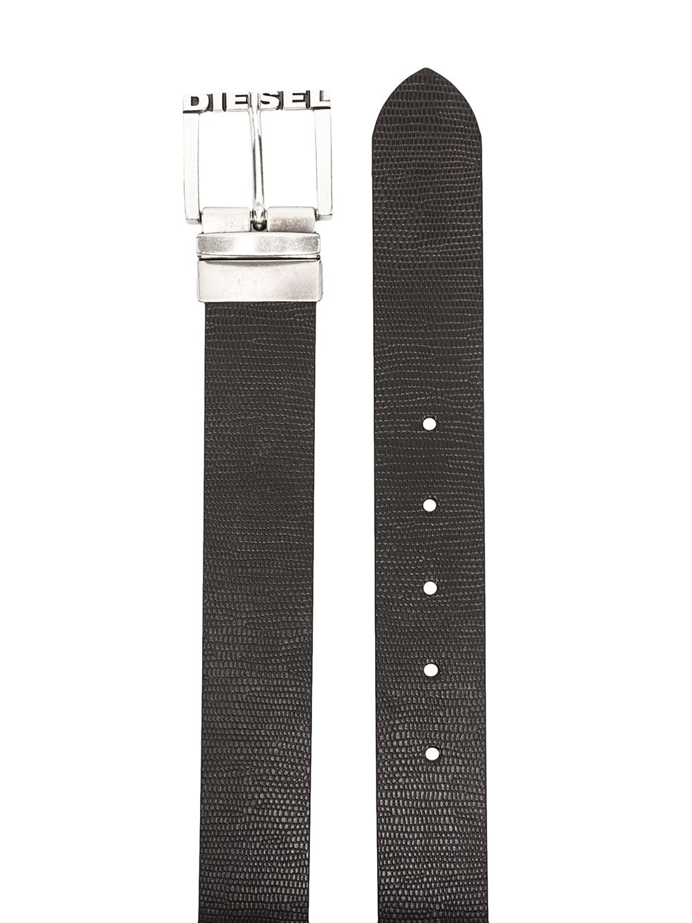 Shop Diesel Engraved Buckle Belt In Brown