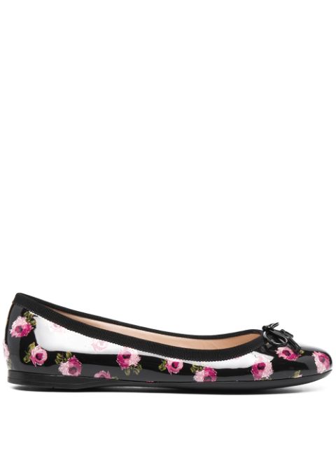 Prada floral-print ballerina shoes