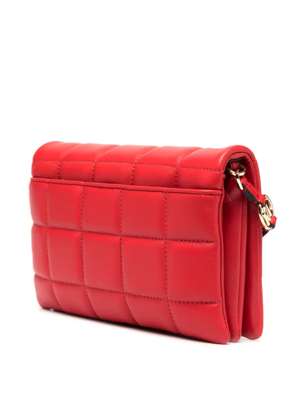 michael kors red bolsa with gold chain