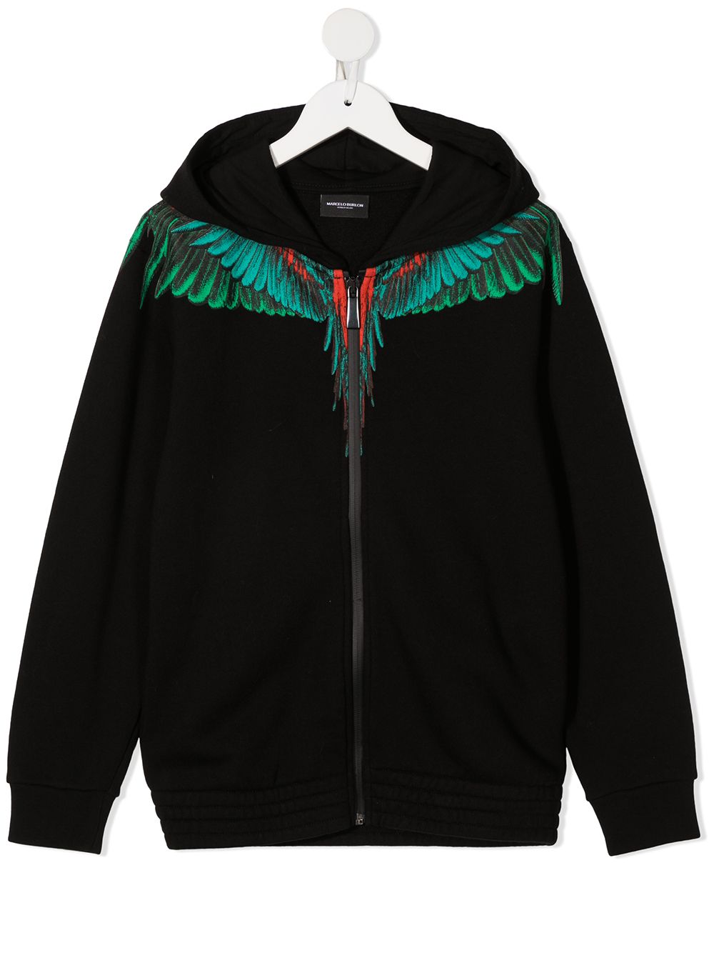 фото Marcelo burlon county of milan kids худи на молнии принтом wings