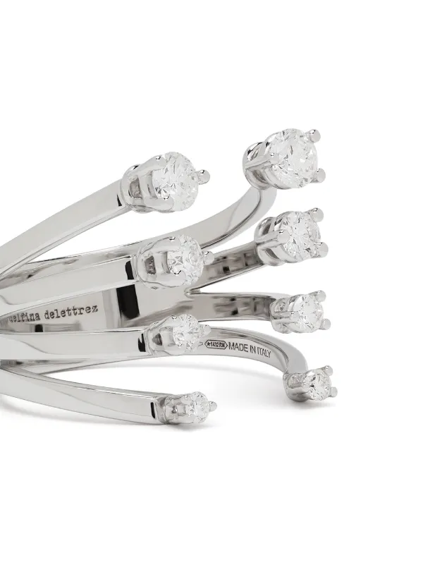 【関税送料込】DELFINA DELETTREZ 18KT DIAMOND DOTS リング** Delfina Delettrez 18kt White Gold Diamond Dots Ring | Silver