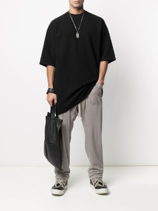 drop-crotch drawstring track pants展示图