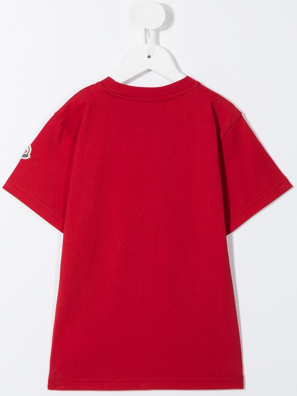 Shop Moncler Slogan-print T-shirt In Red