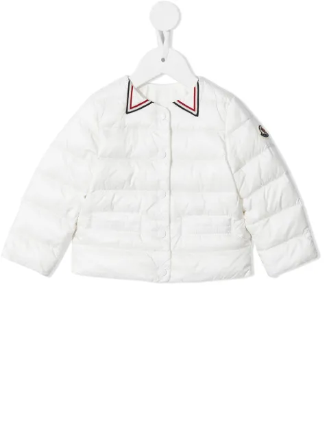 Moncler Enfant chamarra capitonada con ribete del logo