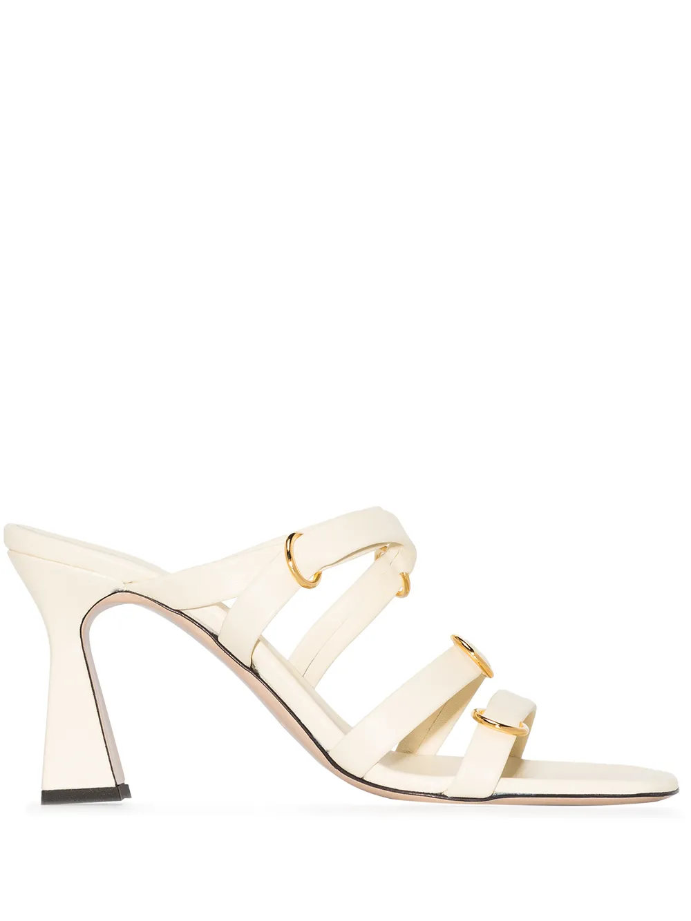 Wandler Neutral Lara 85 Leather Sandals In Neutrals | ModeSens