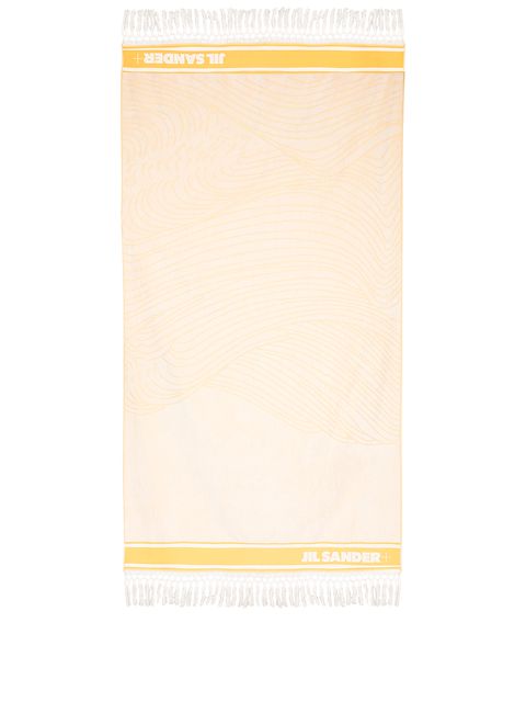 Jil Sander fringed logo print beach towel