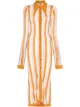 Image 1 of Dodo Bar Or vertical-stripe midi shirtdress
