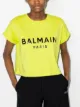 Image 2 of Balmain logo-print cropped T-shirt