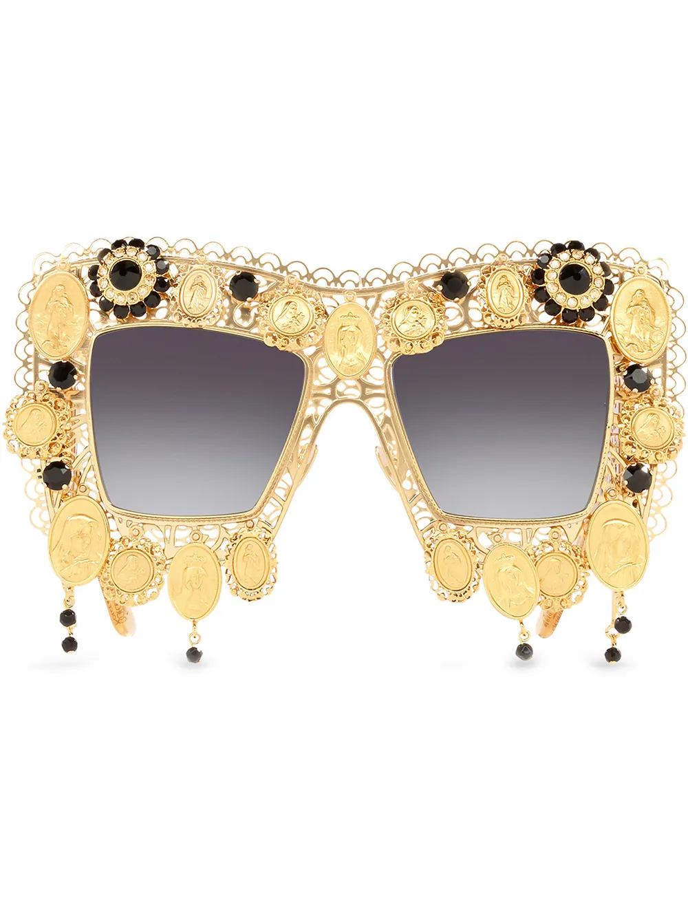 фото Dolce & gabbana eyewear солнцезащитные очки devotion в массивной оправе