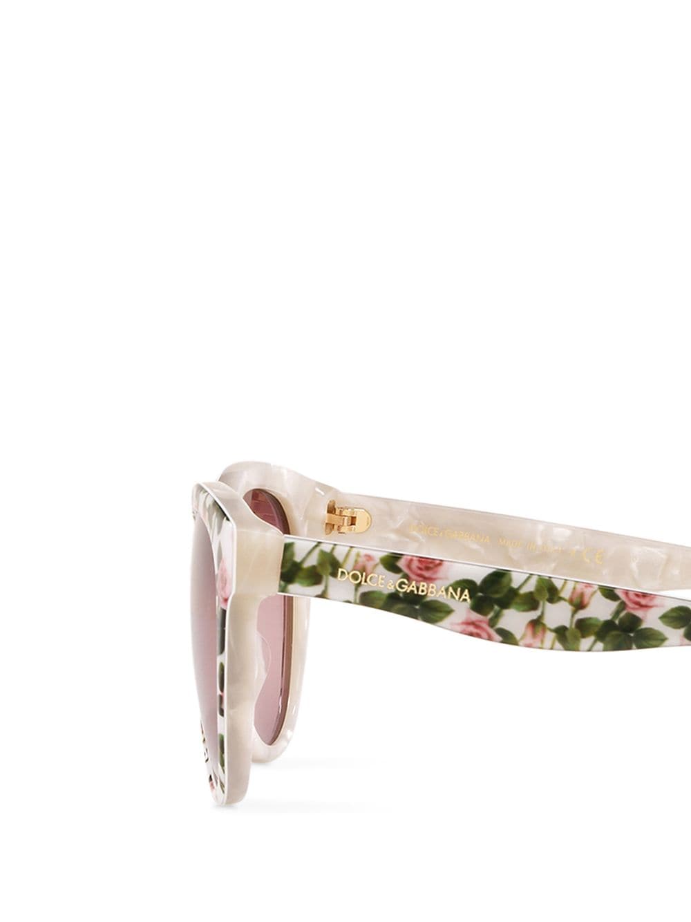 Shop Dolce & Gabbana Tropical Rose Round-frame Sunglasses In Pink