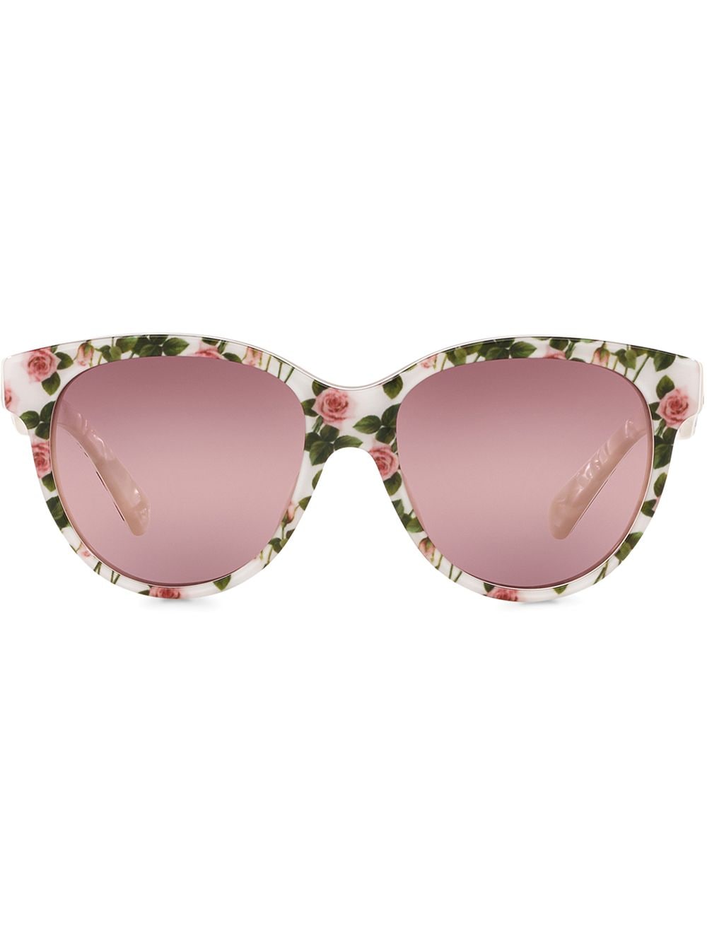 Dolce & Gabbana Kids' Tropical Rose Round-frame Sunglasses In Pink