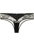 Fleur Du Mal embroidered vegan-leather hipster briefs - Black