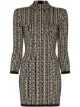 Image 1 of Balmain monogram-jacquard knitted mini dress