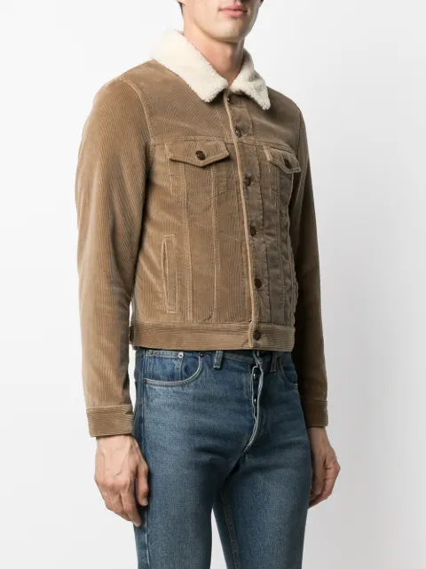 saint laurent corduroy collar denim jacket