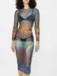 Image 2 of Louisa Ballou High Tide mesh midi dress