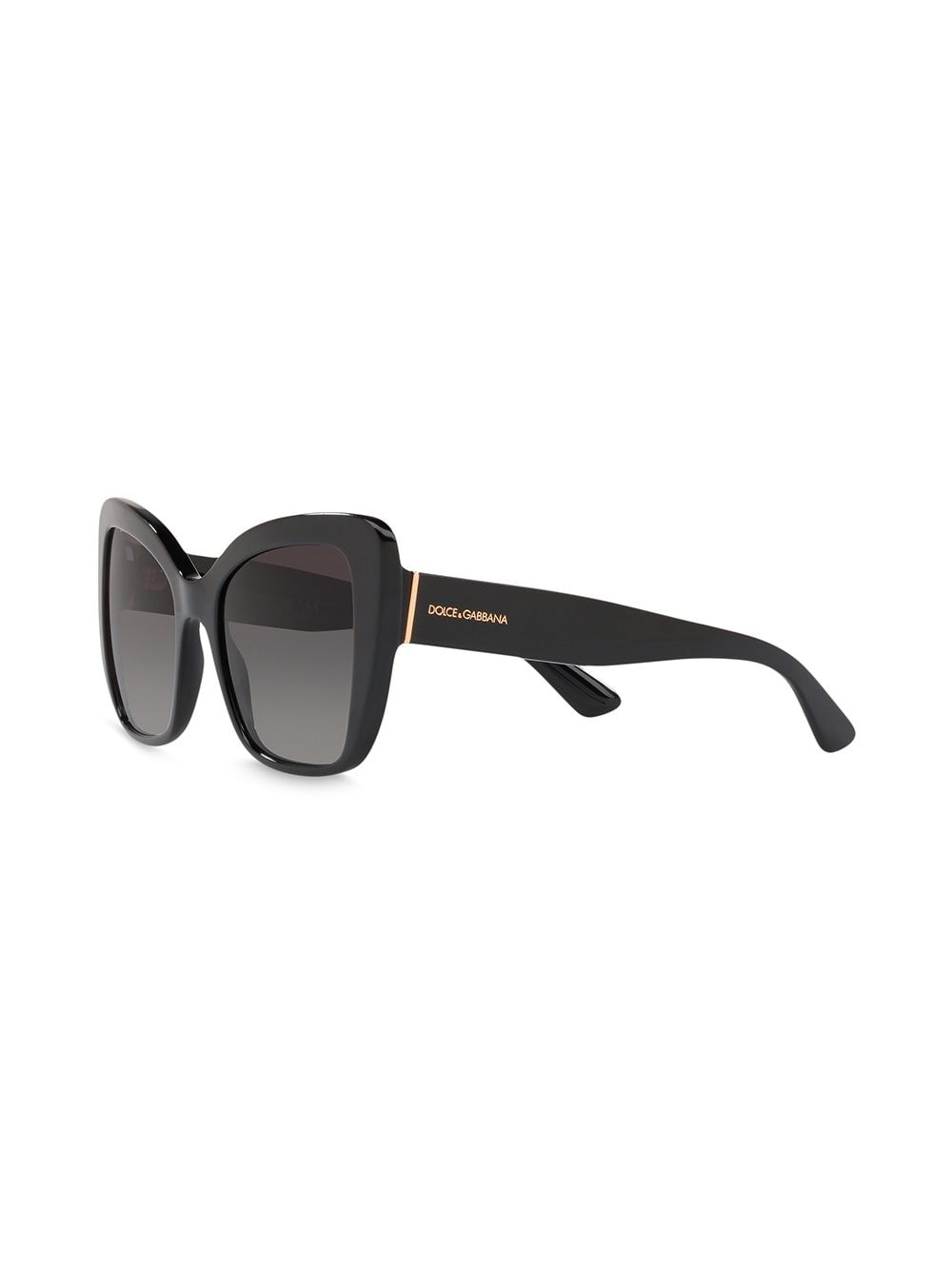Shop Dolce & Gabbana Oversize Cat-eye Frame Sunglasses In Black