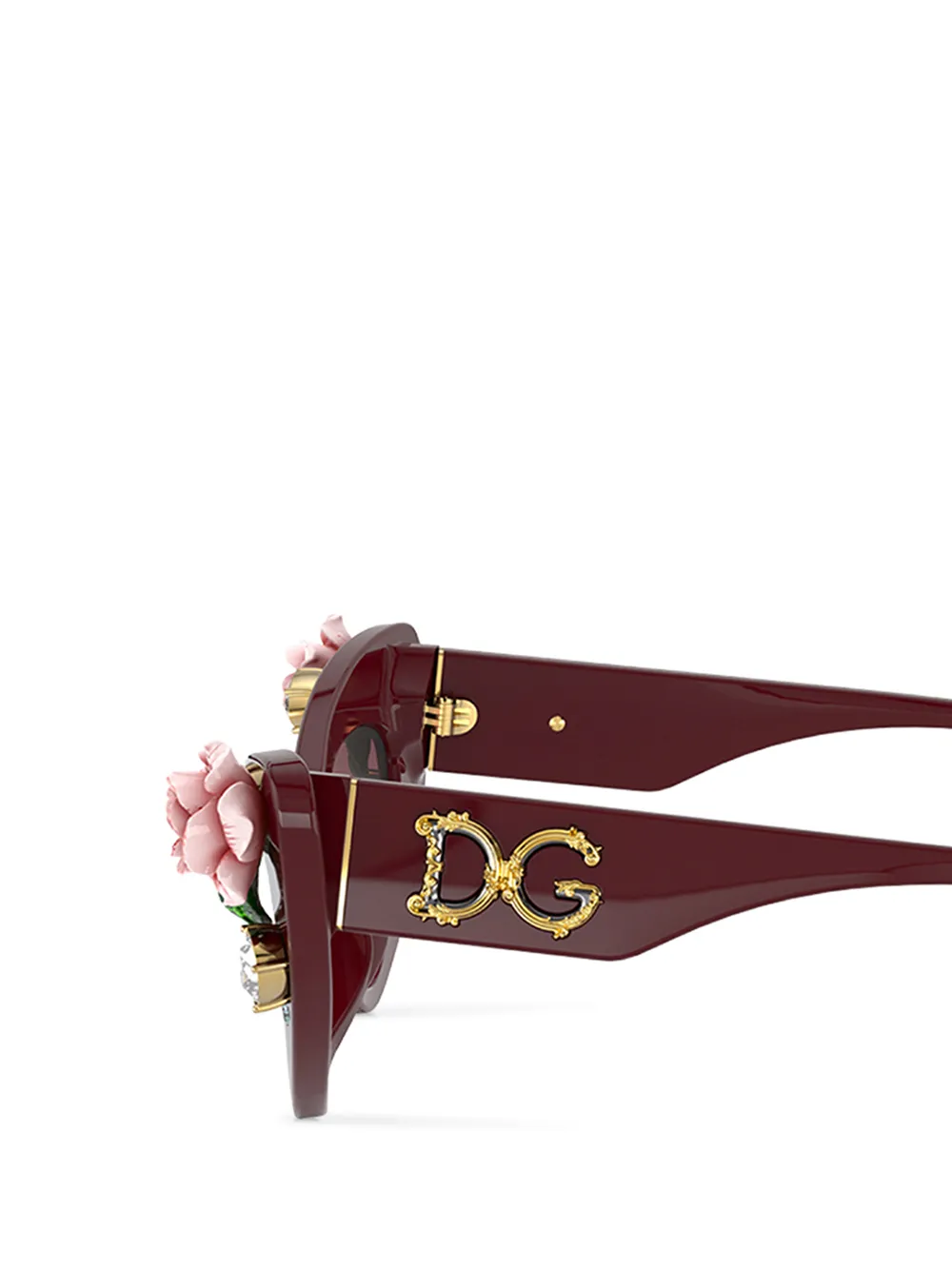 фото Dolce & gabbana eyewear солнцезащитные очки tropical rose в оправе 'кошачий глаз'