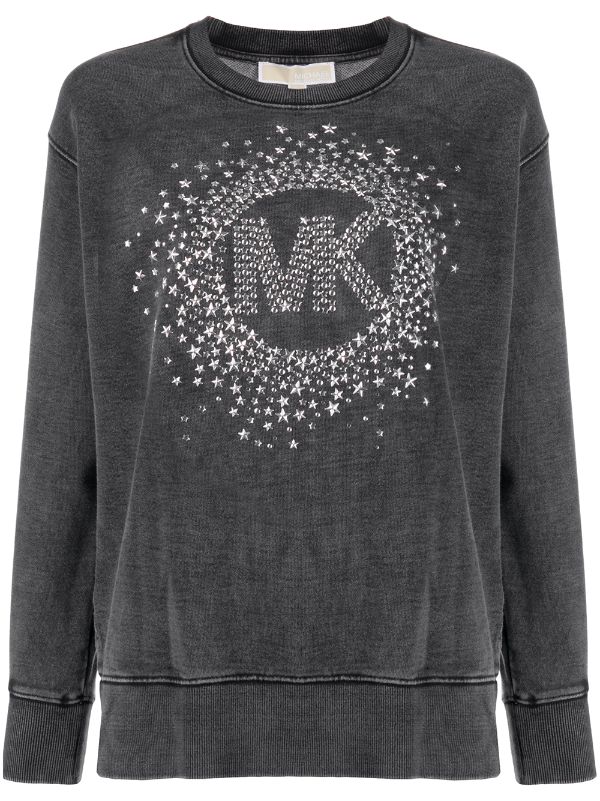 michael kors studded logo sweatshirt dress