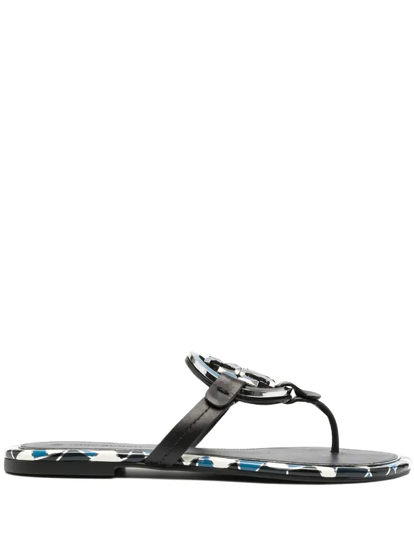 tory burch all black sandals