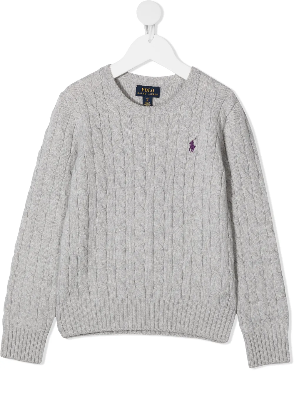 POLO RALPH LAUREN KIDS Kabelgebreide trui Grijs