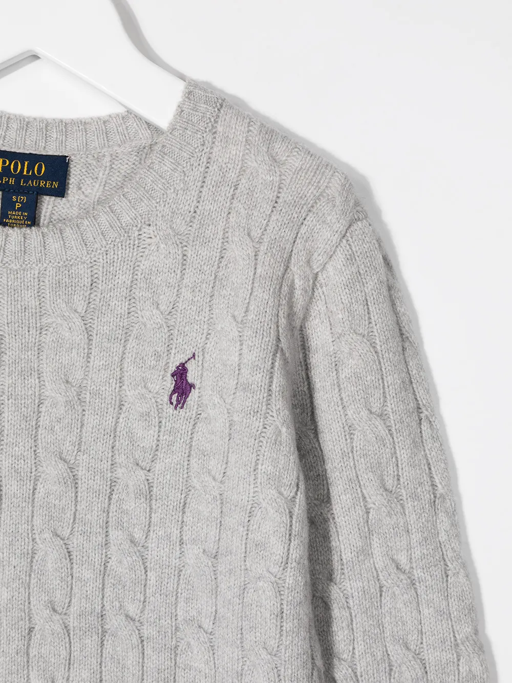 POLO RALPH LAUREN KIDS Kabelgebreide trui Grijs