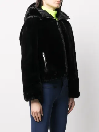 Mongie faux-fur hooded jacket展示图