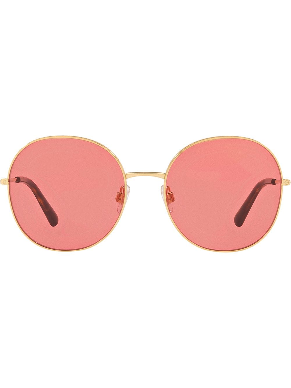 Shop Dolce & Gabbana Slim Round-frame Sunglasses In Red