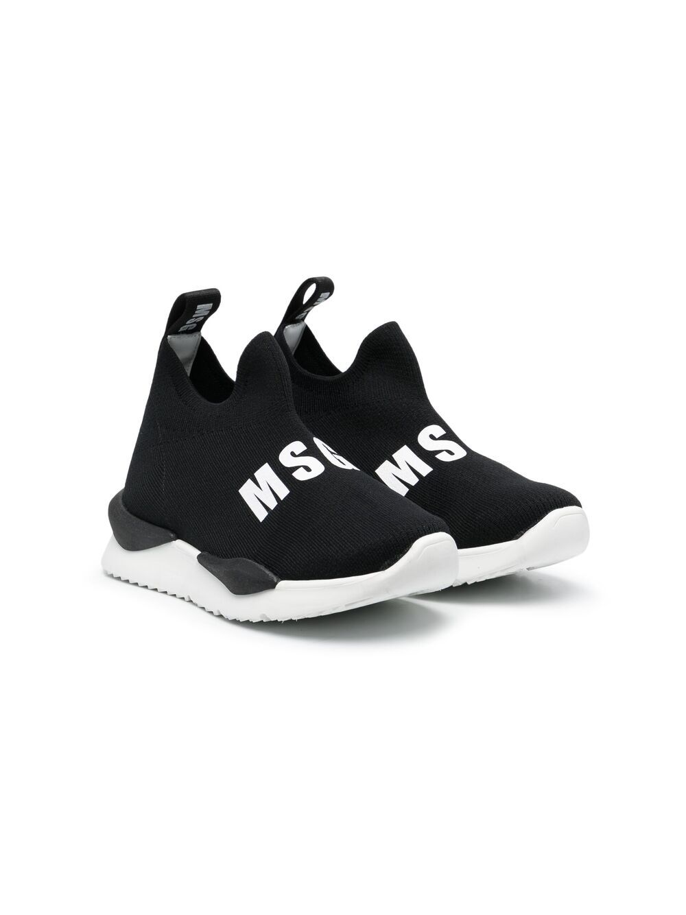 Msgm Logo Print Slip-on Sneakers In Black