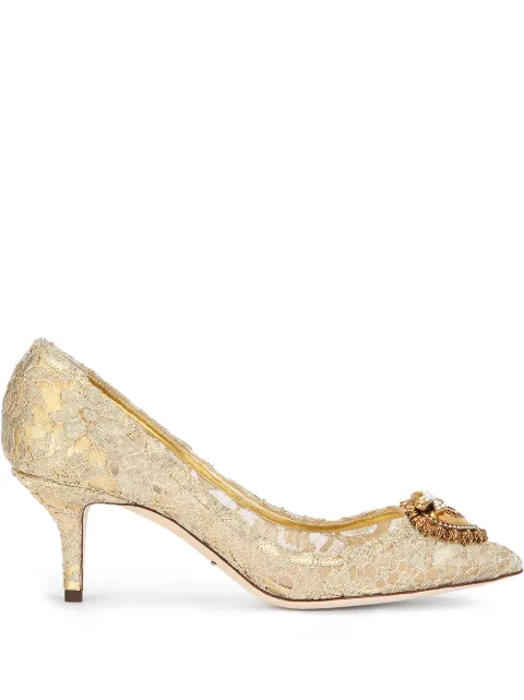 Dolce & Gabbana embellished lace pumps