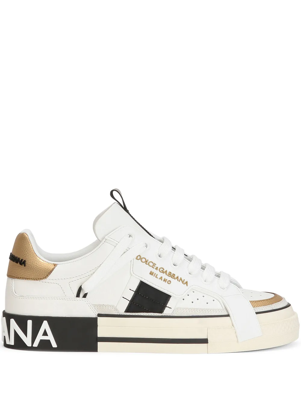 Dolce & Gabbana Panelled Low-top Sneakers In White