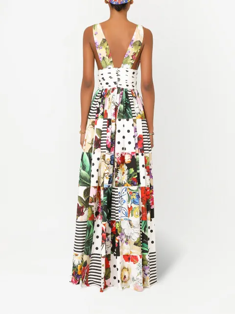 Dolce & Gabbana Mix Print Long Dress - Farfetch Dolce & Gabbana Mix Print Long Dress - Farfetch