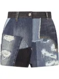 Dolce & Gabbana distressed patchwork denim shorts - Blue