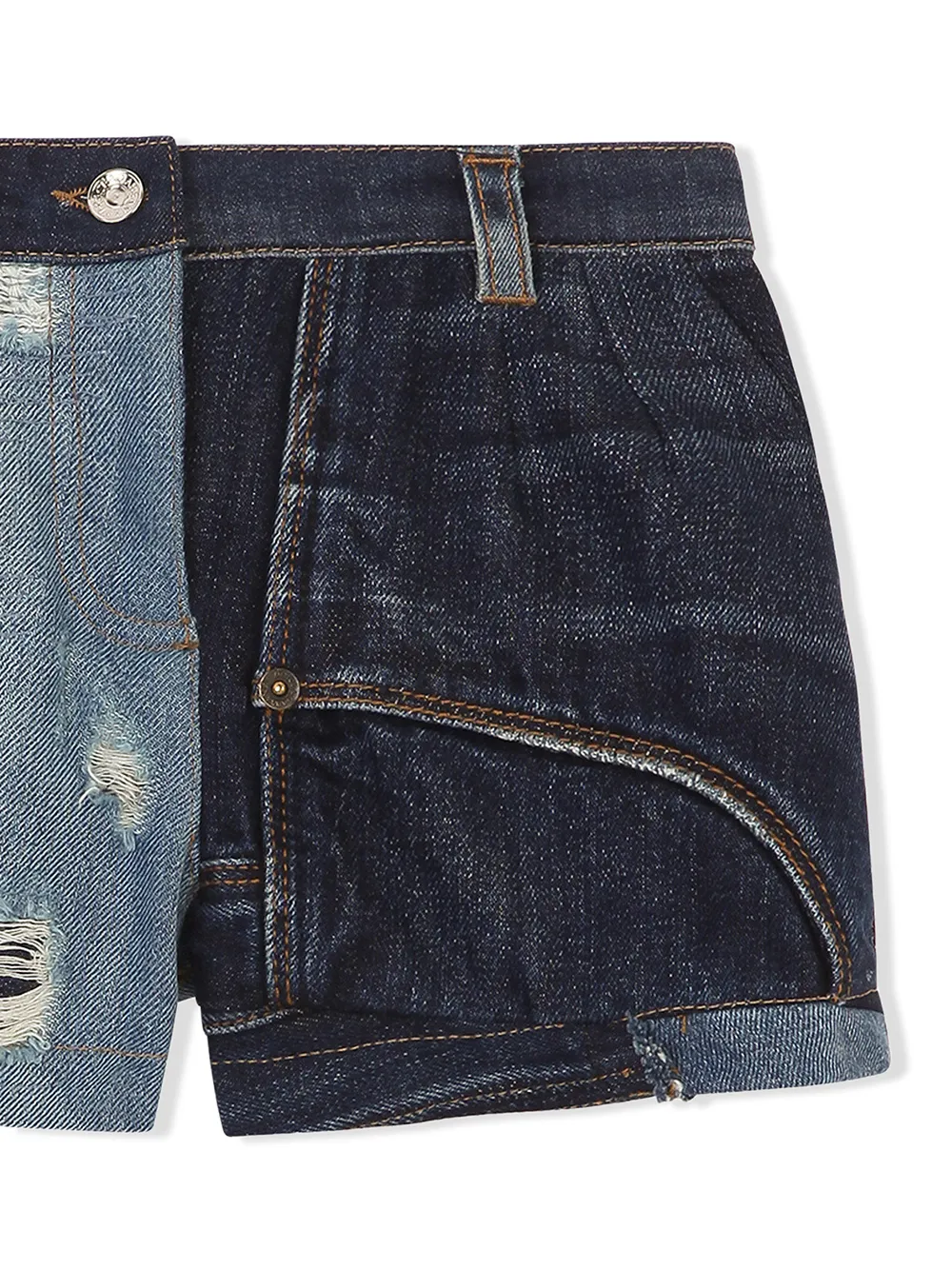 фото Dolce & gabbana kids джинсовые шорты в технике пэчворк