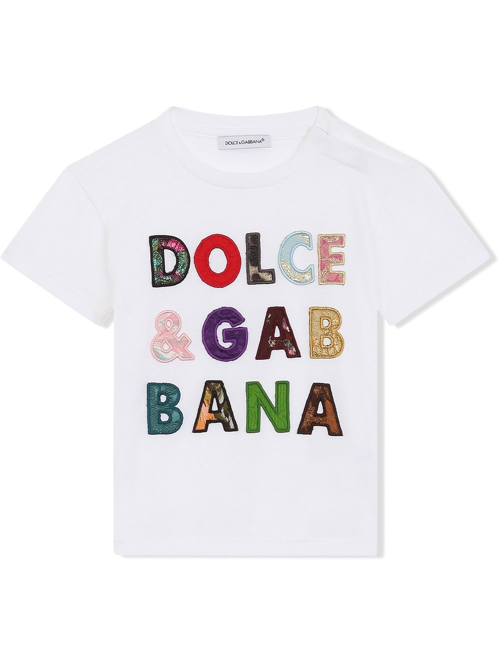фото Dolce & gabbana kids футболка с нашивкой-логотипом