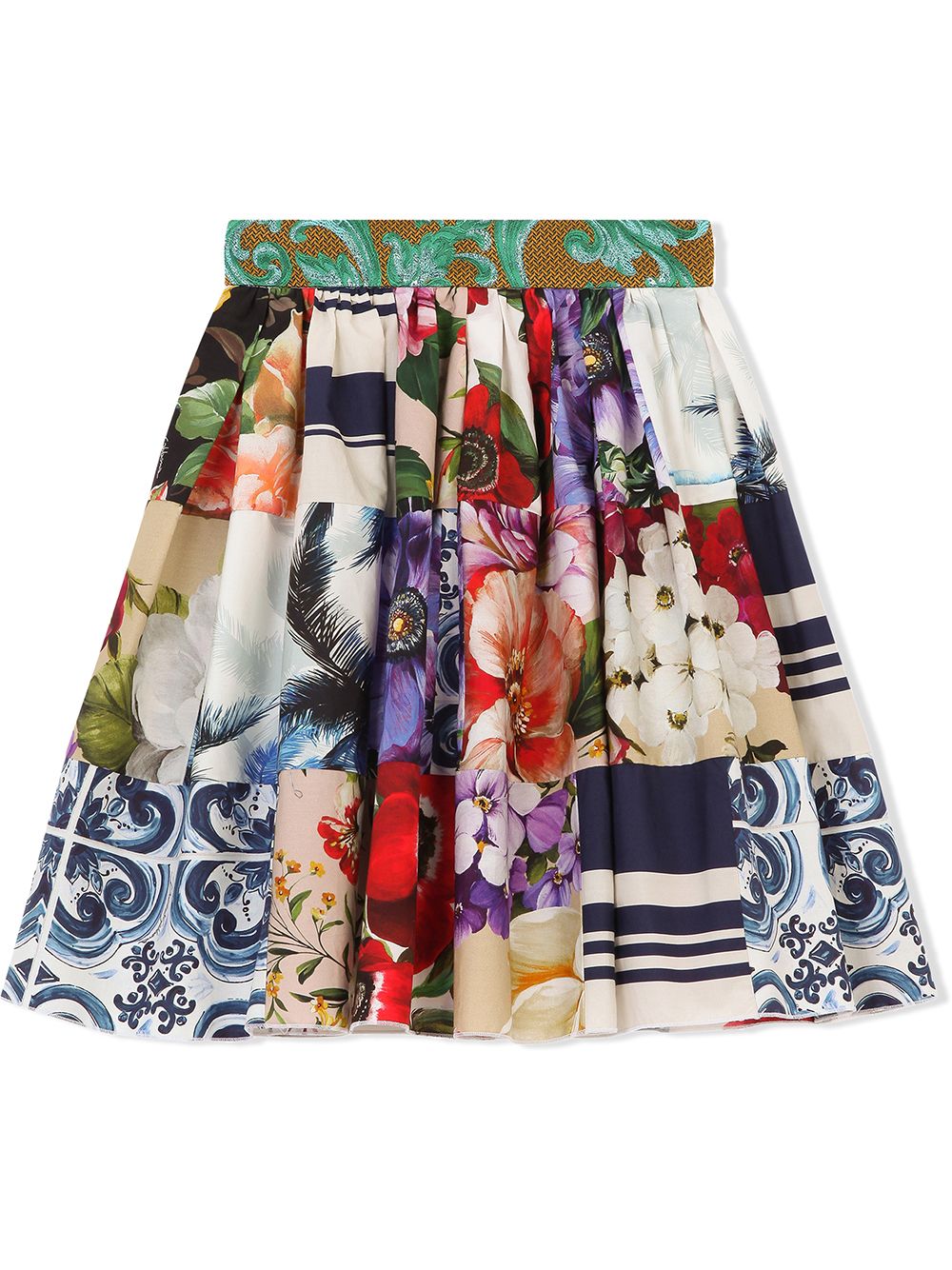 Dolce & Gabbana Kids multi-print Flared Skirt - Farfetch