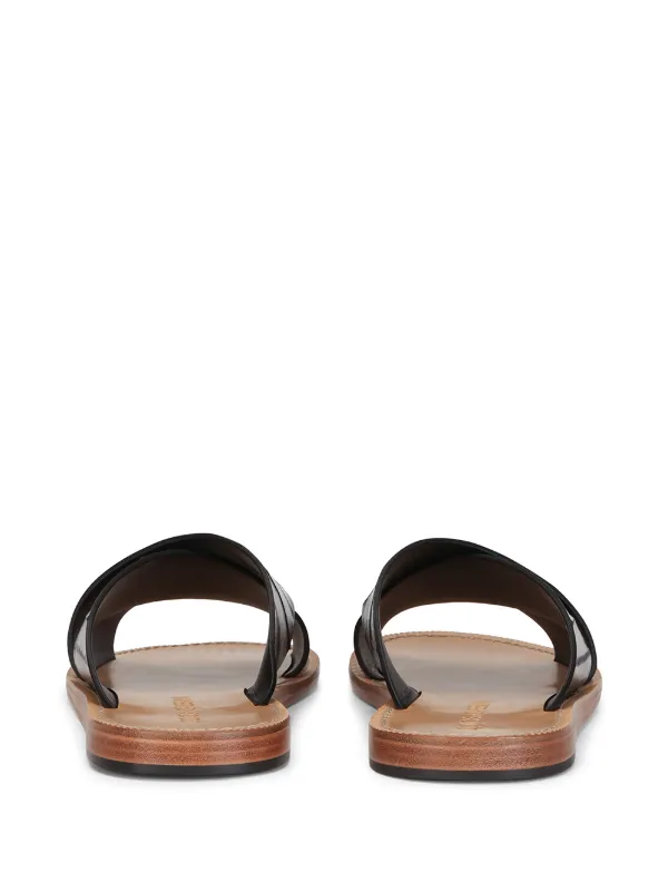 Dolce & Gabbana Pantheon Leather Sandals | Black | FARFETCH