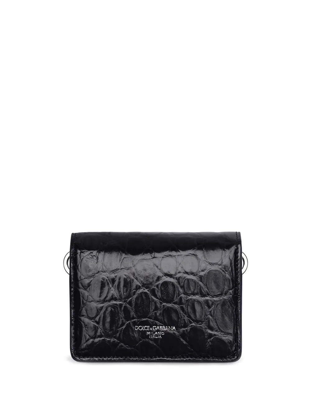Dolce & Gabbana logo-stamp embossed leather wallet | Black | Image 1
