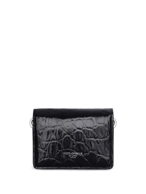 Dolce & Gabbana logo-stamp embossed leather wallet