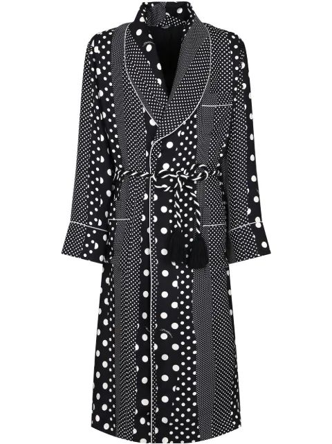 Dolce & Gabbana Robe de seda com estampa de poás