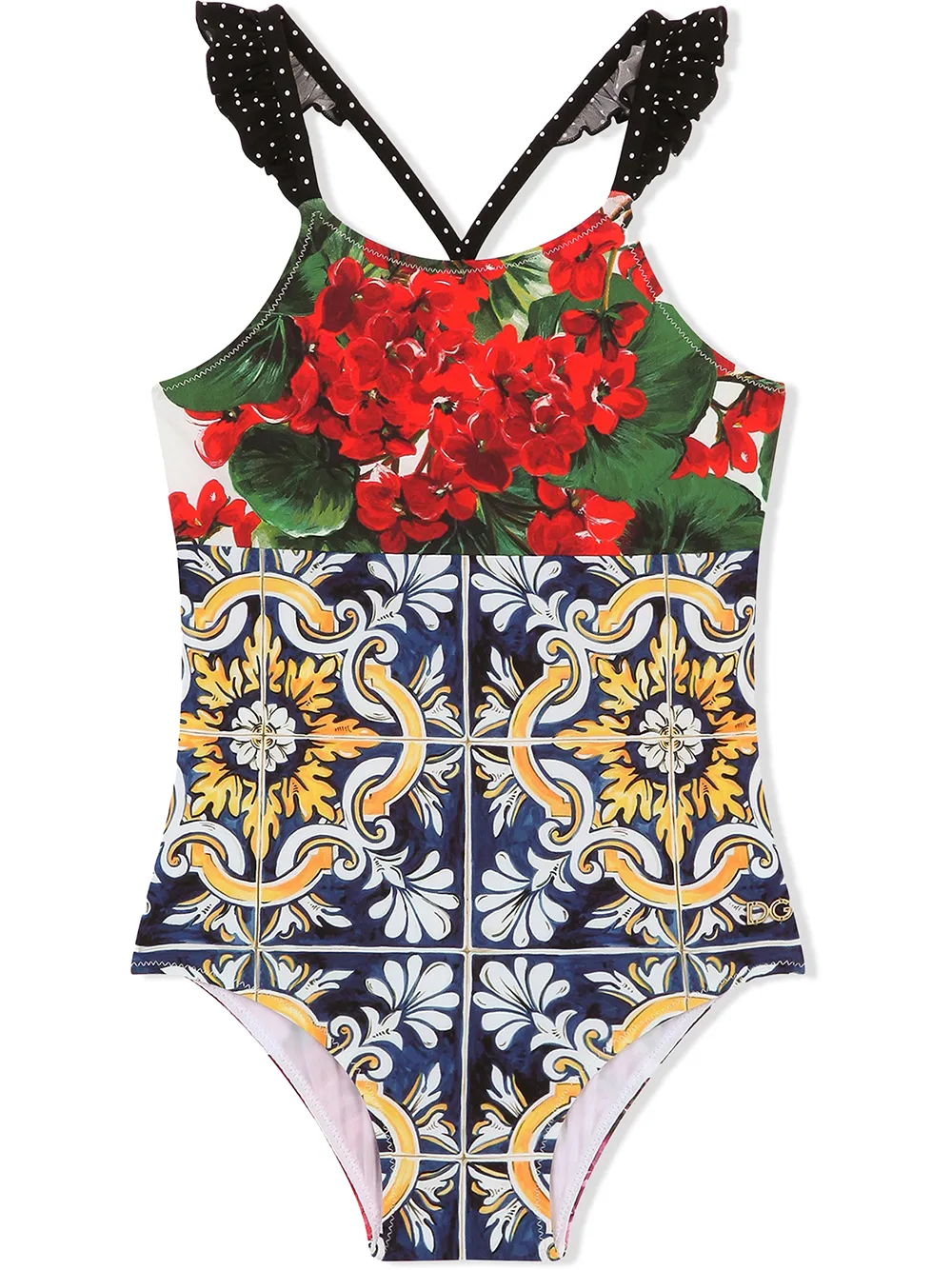 

Dolce & Gabbana Kids traje de baño con estampado floral - Blanco
