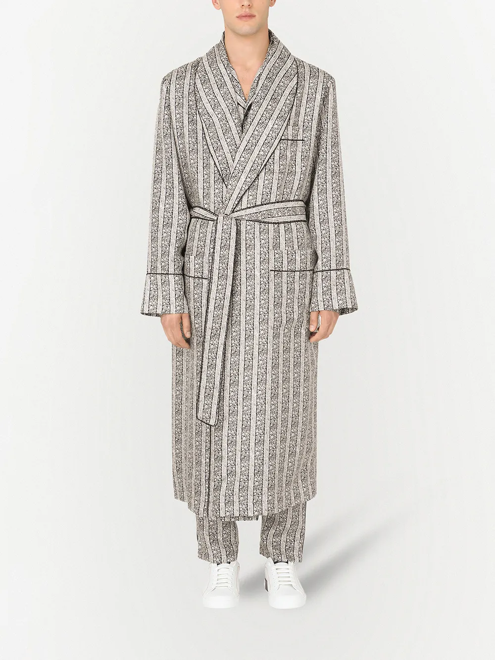 фото Dolce & gabbana полосатый халат с поясом