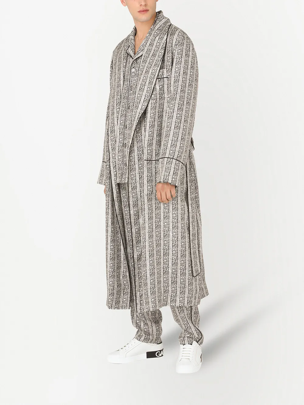 фото Dolce & gabbana полосатый халат с поясом