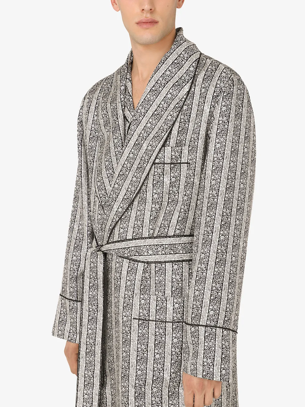 фото Dolce & gabbana полосатый халат с поясом