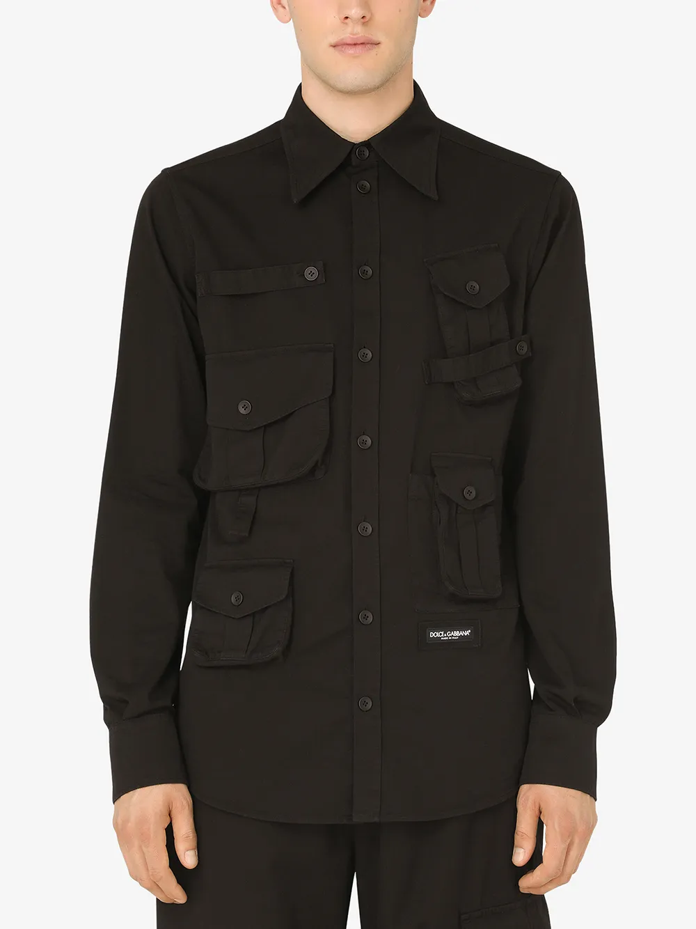 фото Dolce & gabbana рубашка с карманами и логотипом