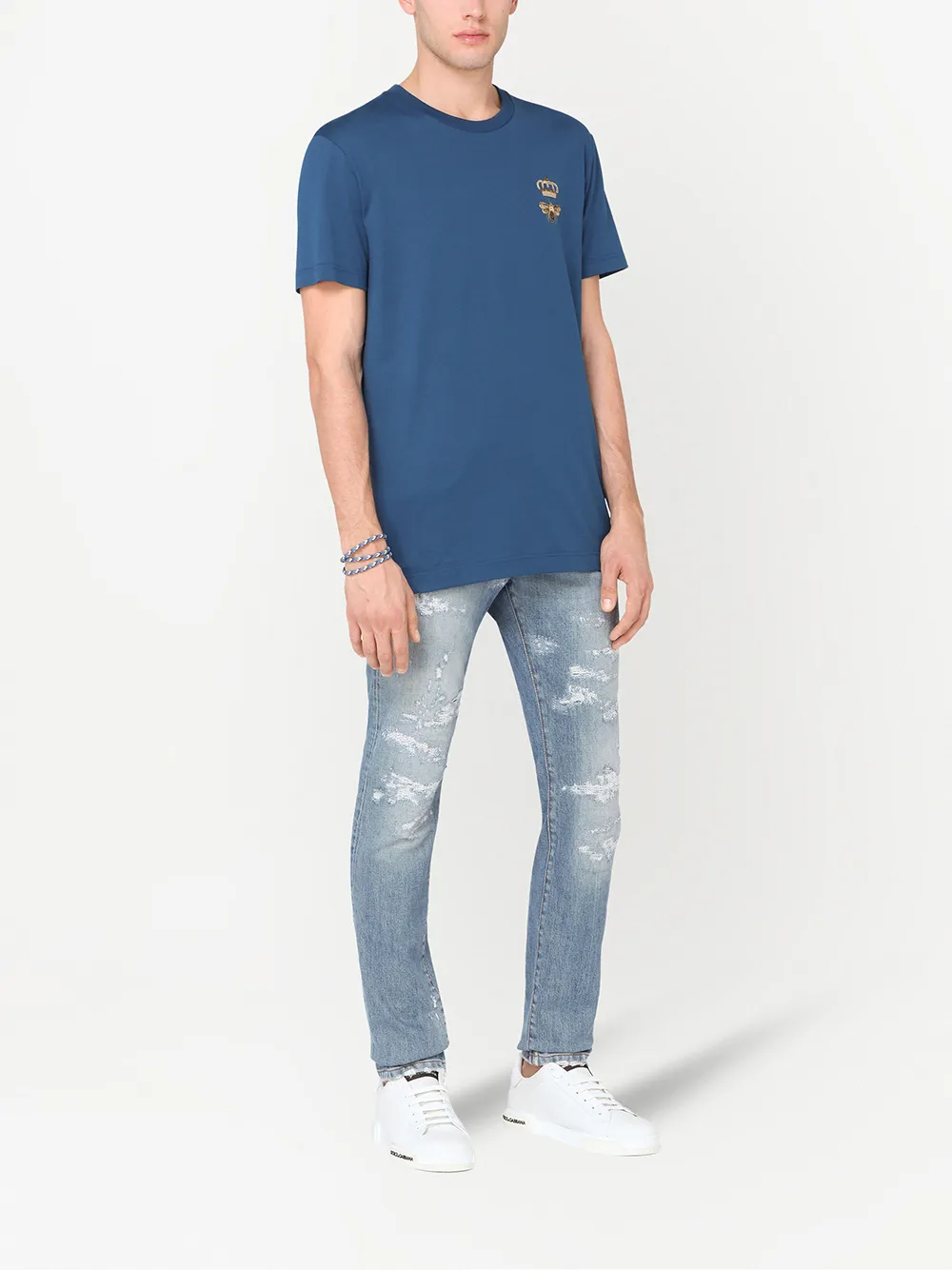 фото Dolce & gabbana футболка с вышитым логотипом