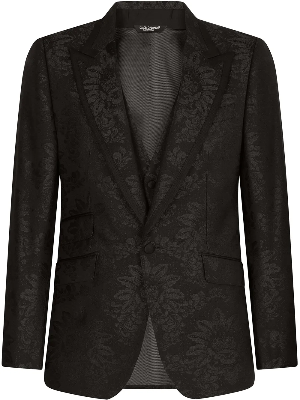Dolce & Gabbana Blazer com abotoamento simples de jacquard | Preto | Image 1