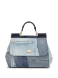 Dolce & Gabbana large Sicily patchwork denim shoulder bag - Blue